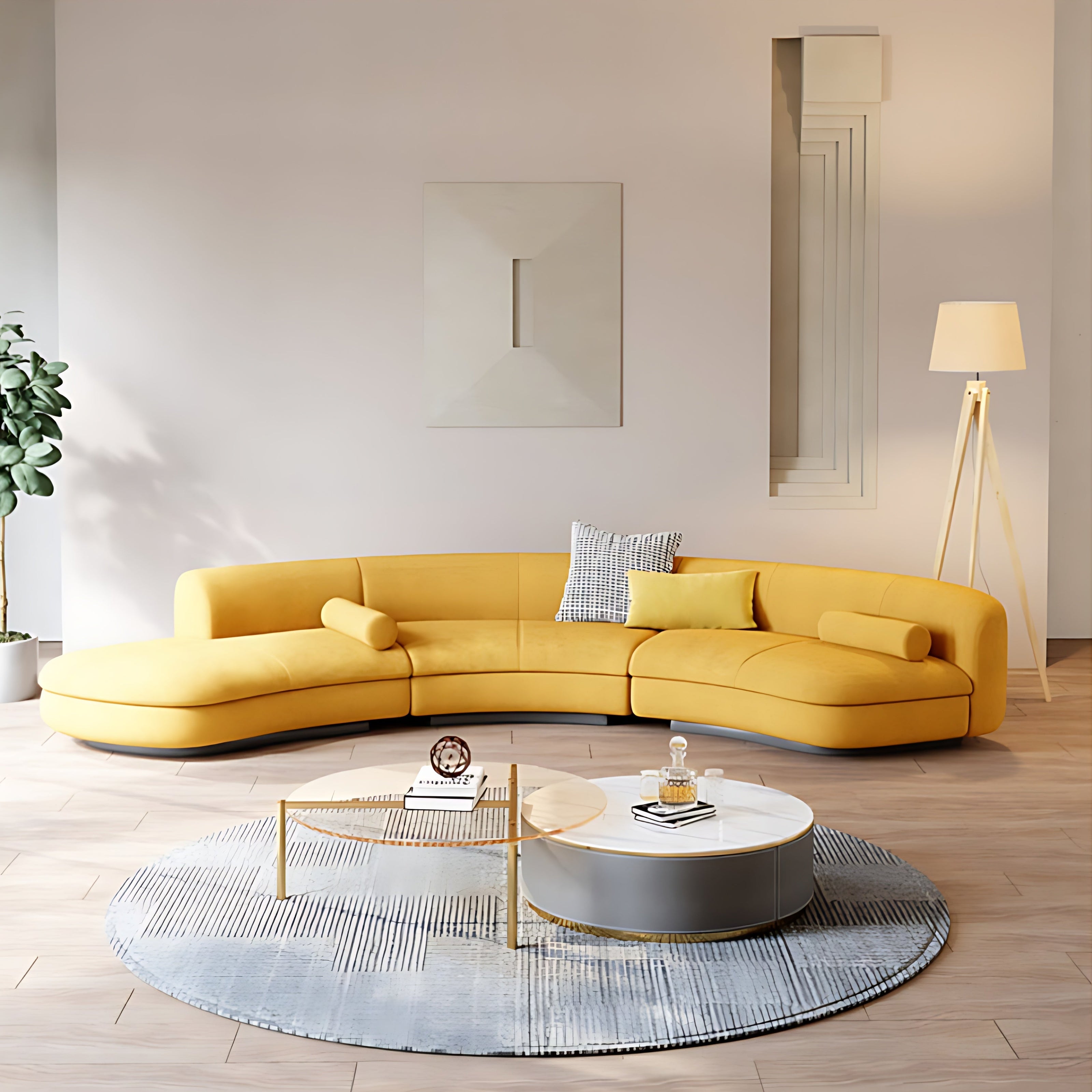 Modular Sectional Sofa With Fabric Upholstery