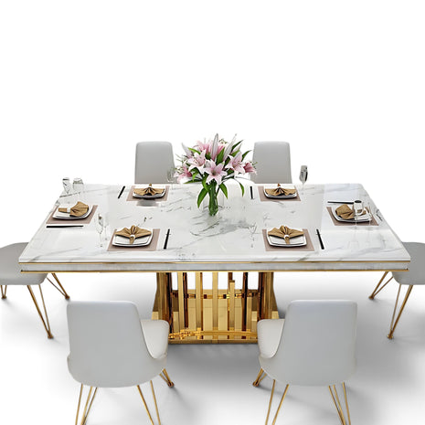 Marble Dining Table Set For 6 / Ruchi