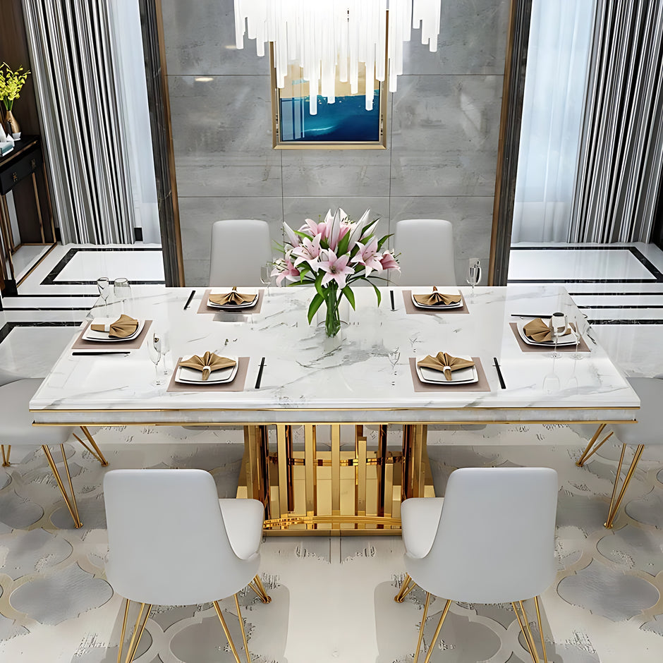 Marble Dining Table Set For 6 / Ruchi