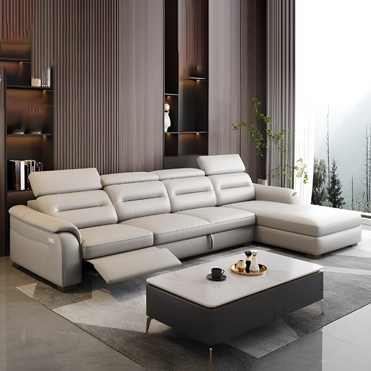 Sectional Leather Sofa Bed With Recliner / Ruchi