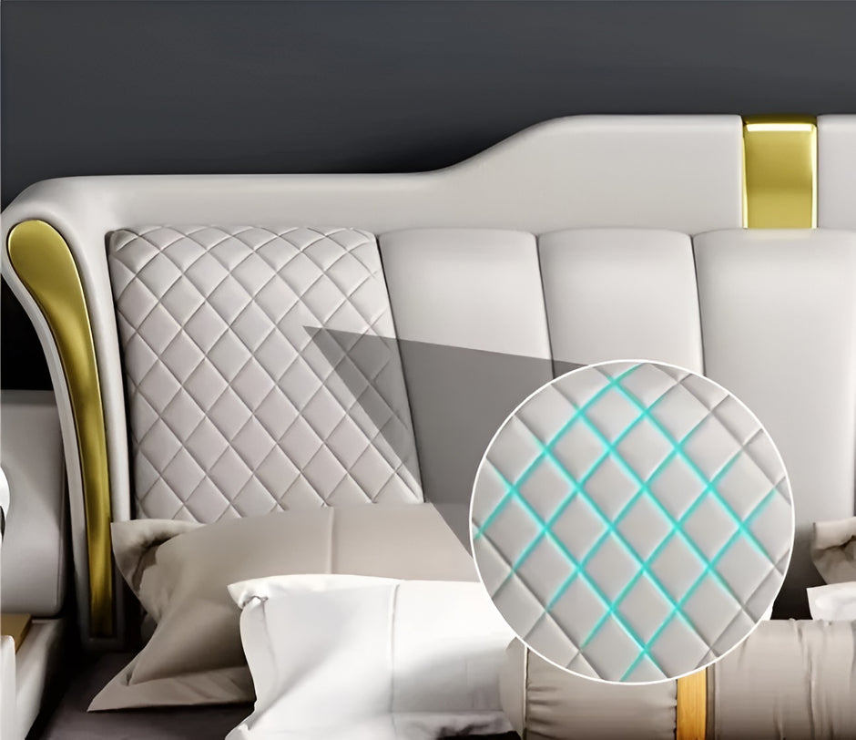Multifunctional Smart Leather Bed With Massager / Ruchi
