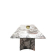 Rectangular Marble Dining Table Set With Bench