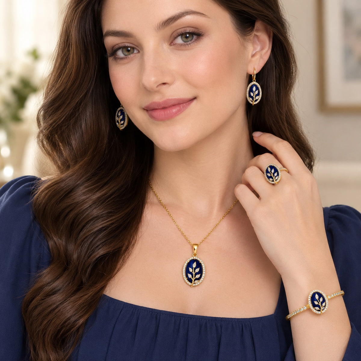 Minimalistic Gold-Plated Alloy 4-Piece Jewelry Set / Ruchi