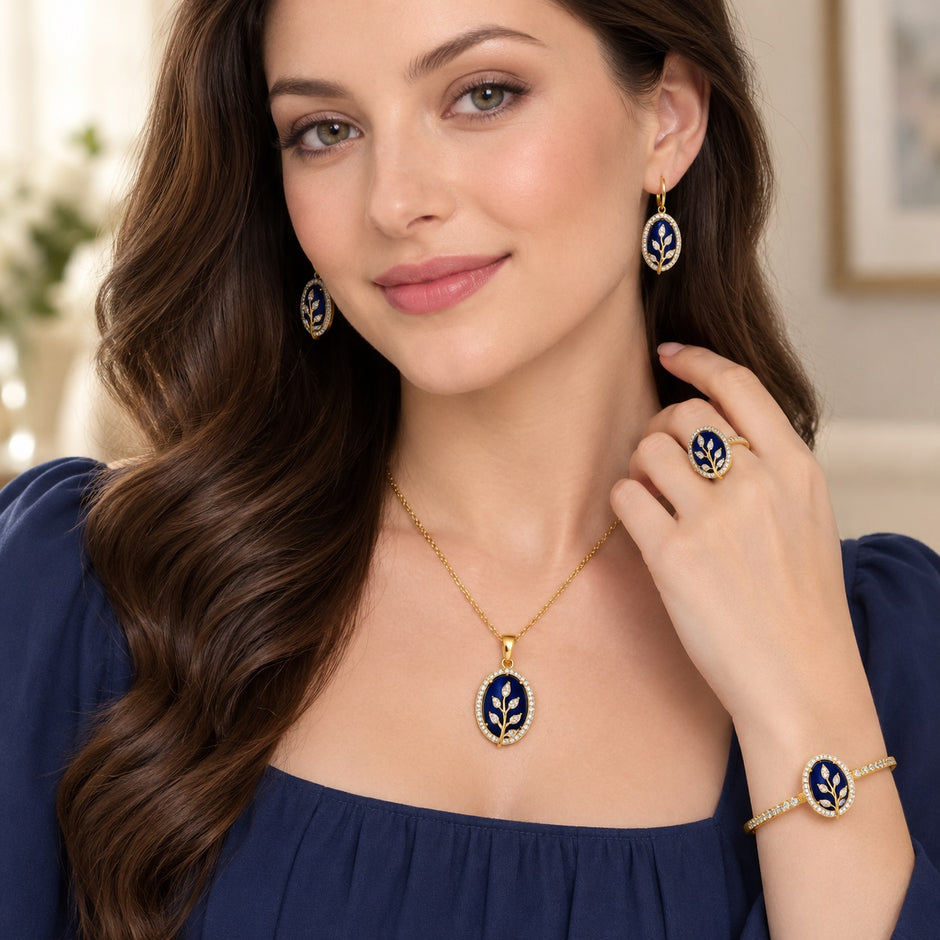 Minimalistic Gold-Plated Alloy 4-Piece Jewelry Set / Ruchi