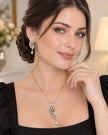 Elegant American Diamond Pendant Necklace And Earrings Set / Ruchi 