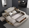 Multifunctional Smart Leather Bed With Massager