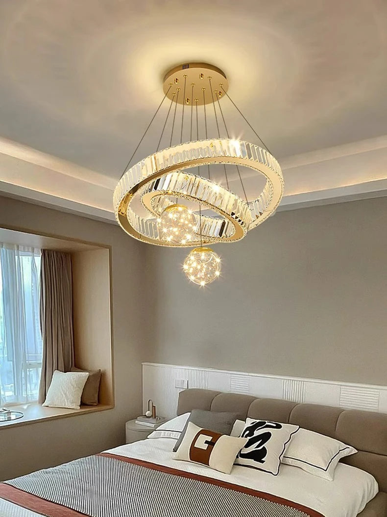 Modern Remote Control Crystal LED Chandelier