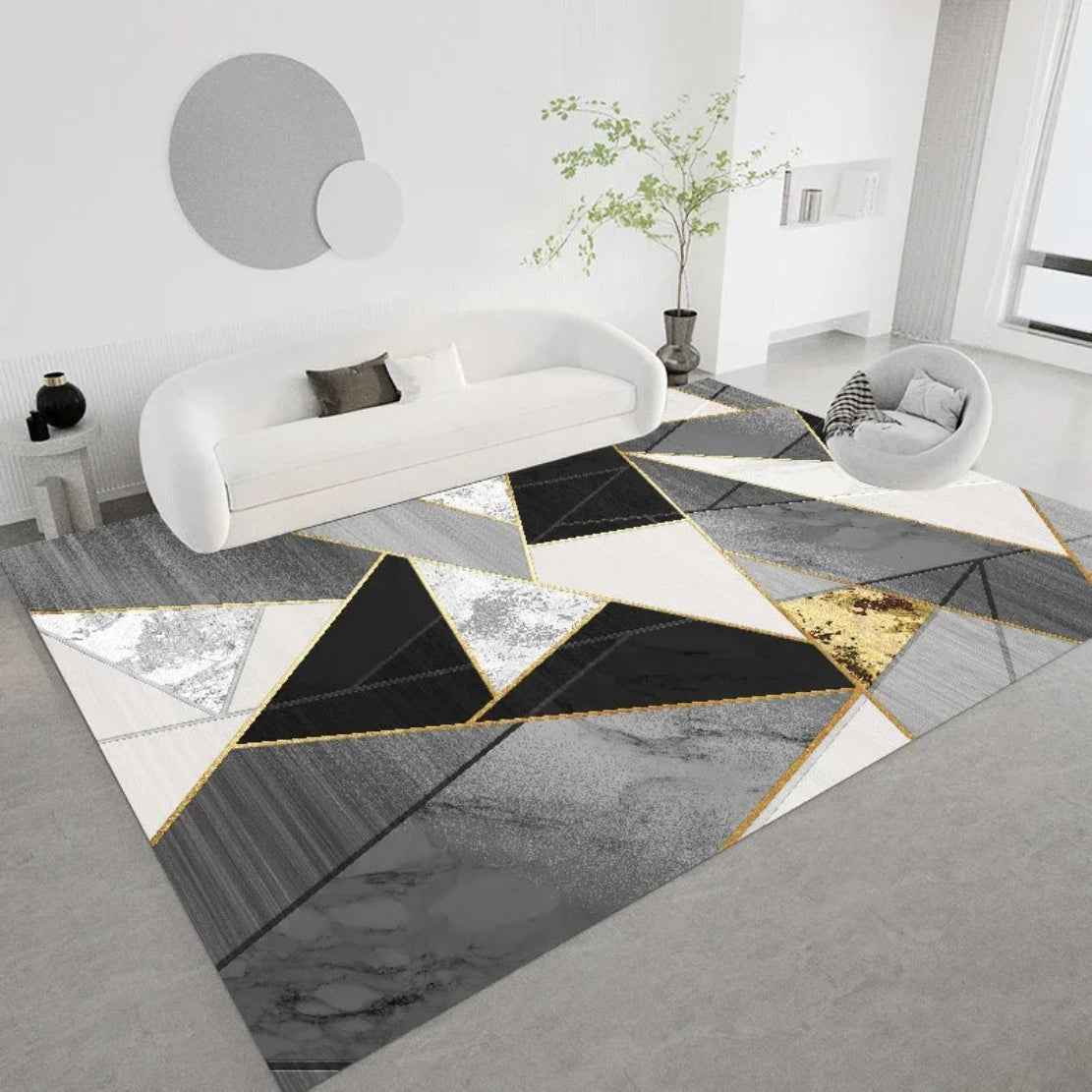 Modern Polyester Fiber Living Room Rug