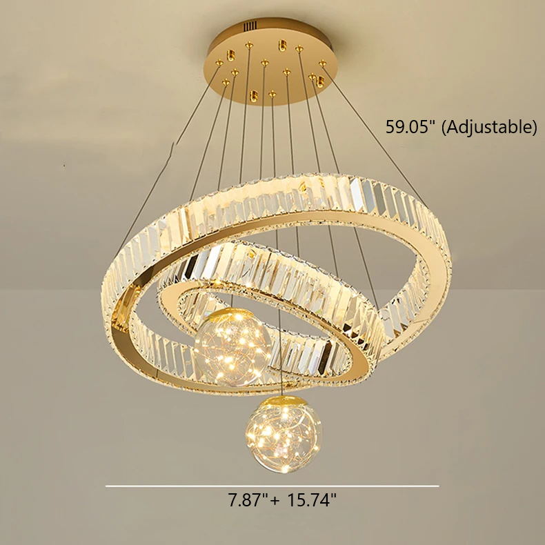 Modern Remote Control Crystal LED Chandelier