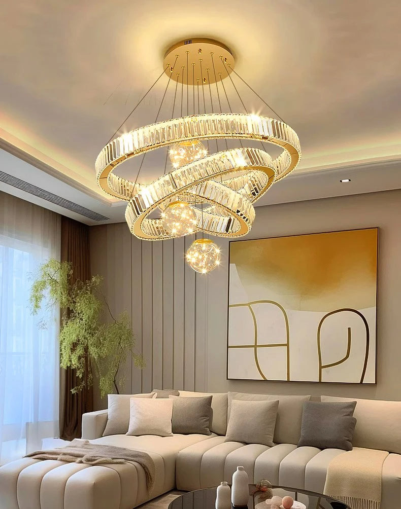 Modern Remote Control Crystal LED Chandelier / Ruchi