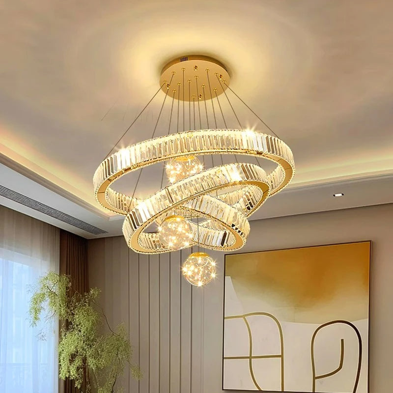 Modern Remote Control Crystal LED Chandelier / Ruchi
