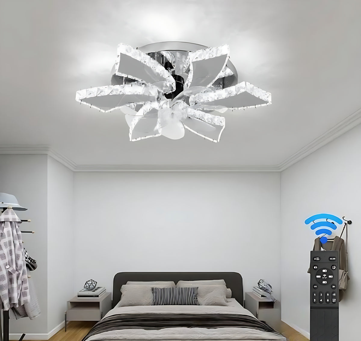 Modern Remote Control Ceiling Fan With LED Light / Ruchi