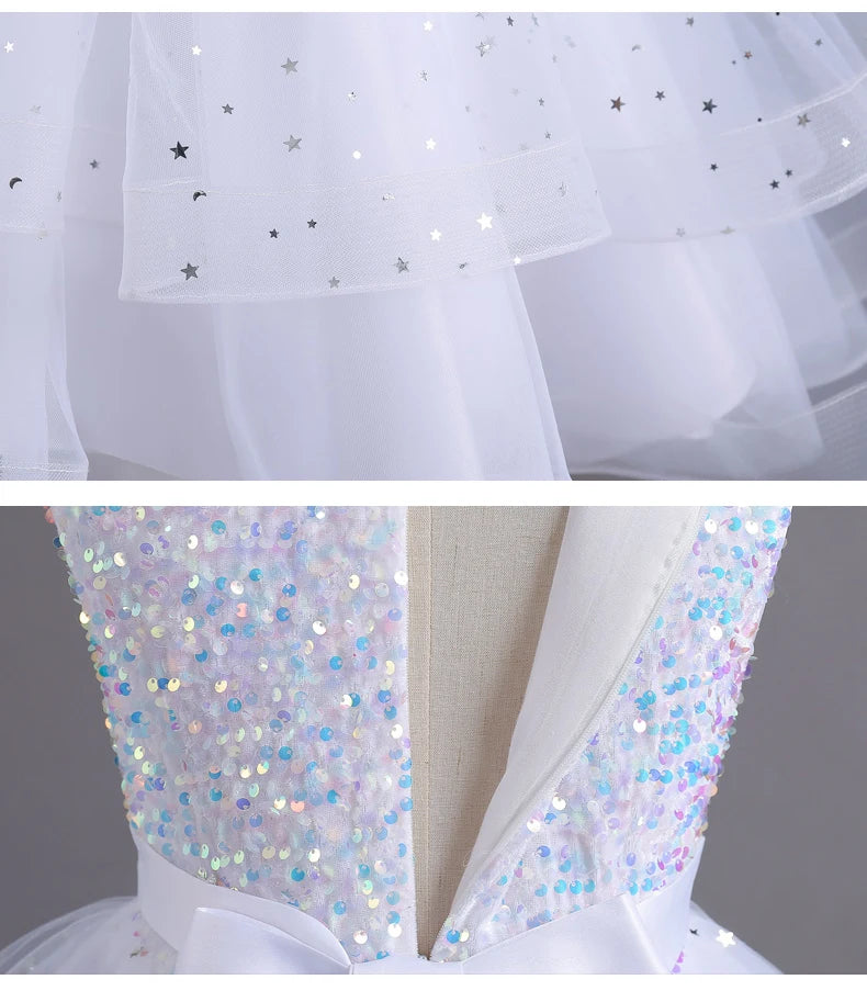 Sleeveless Kids Party Dress With Tulle Skirt