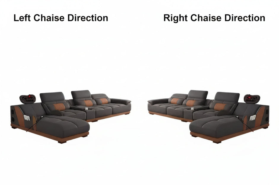 Head Massager Leather Sectional Sofa / Ruchi
