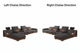 Head Massager Leather Sectional Sofa / Ruchi