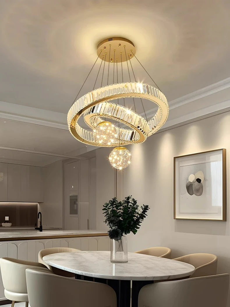 Modern Remote Control Crystal LED Chandelier