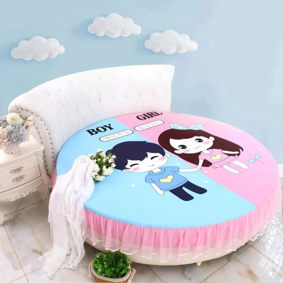 Cotton Round Fitted Bedsheet / Ruchi
