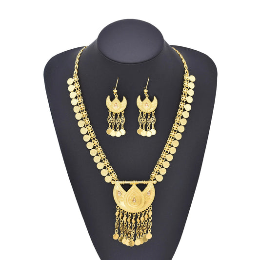 Bohemian Croissant Shaped Ethnic Necklace Set / Ruchi