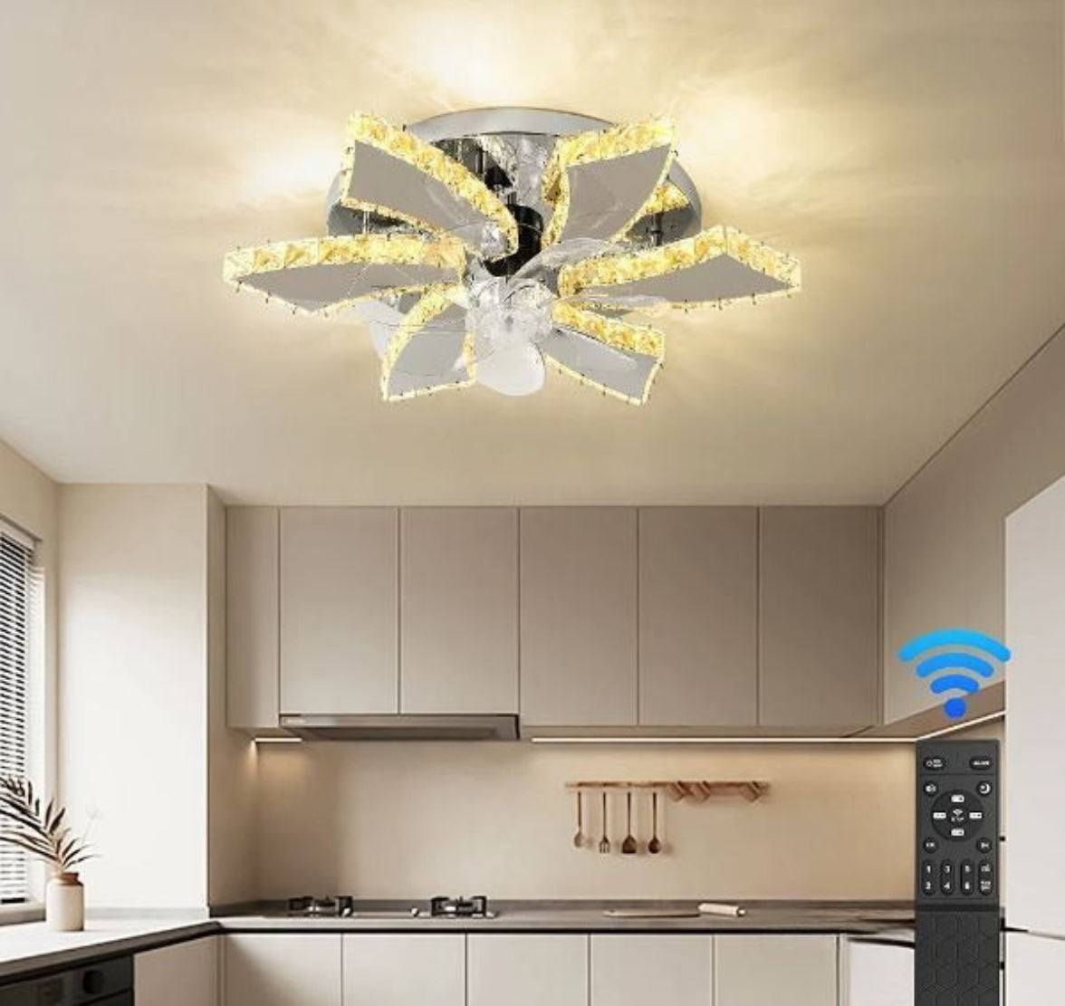 Modern Remote Control Ceiling Fan With LED Light / Ruchi