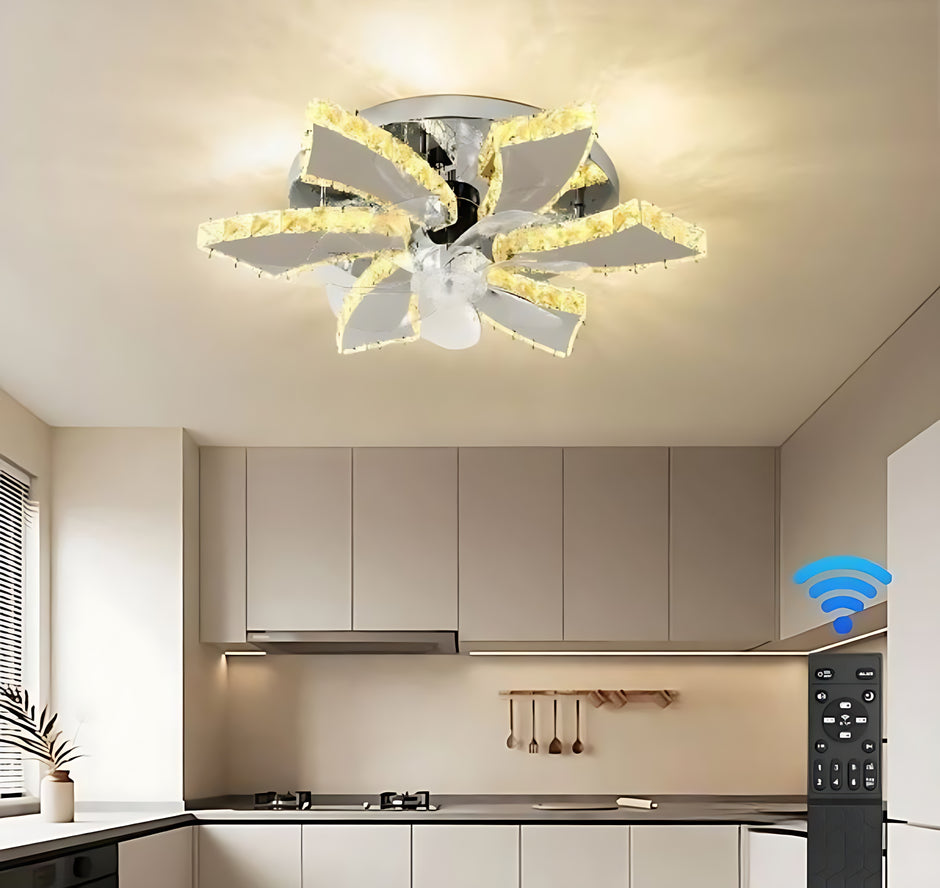 Modern Remote Control Ceiling Fan With LED Light / Ruchi