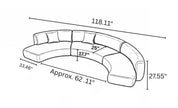 Semi Circular Sectional Leather Sofa