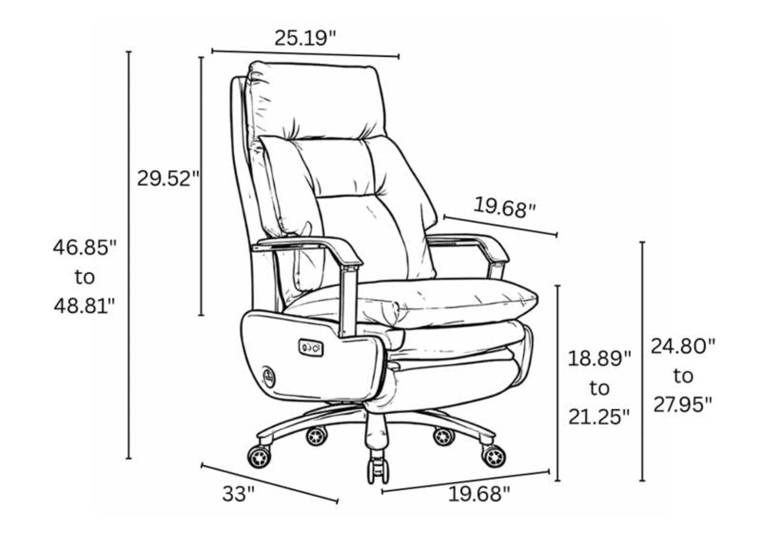 Ergonomic Modern Recliner Leather Office Chair