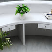 Round Wooden Modern Reception Desk With LED / Ruchi 