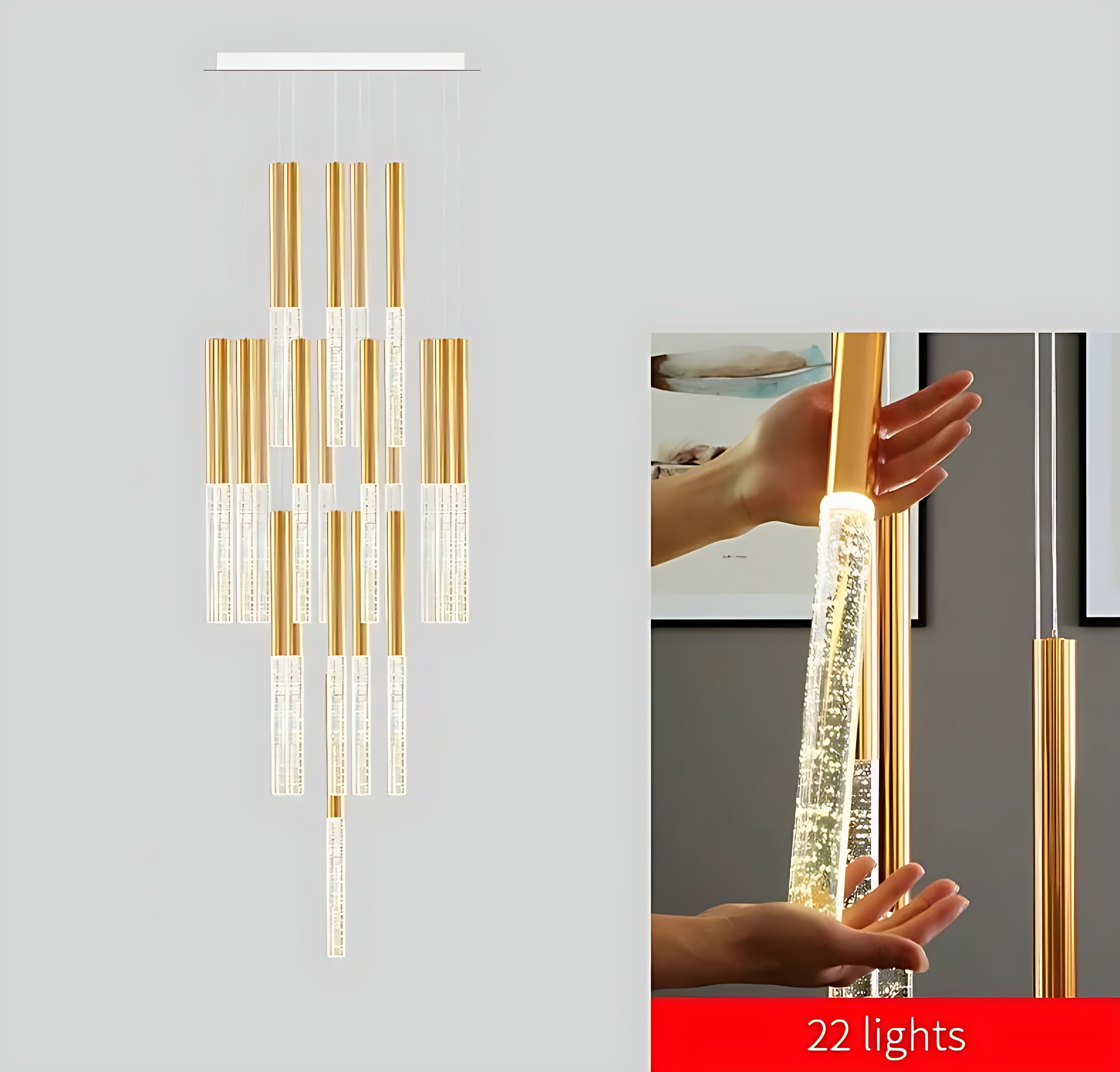 Large LED Multi Light Pendant Chandelier / Ruchi