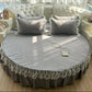 Round Microfiber Fabric Fitted Bedsheet And Bed-Skirt