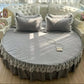 Round Microfiber Fabric Fitted Bedsheet And Bed-Skirt