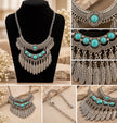 Alloy Black Bead Layered Statement Necklace / Ruchi