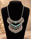 Alloy Black Bead Layered Statement Necklace / Ruchi
