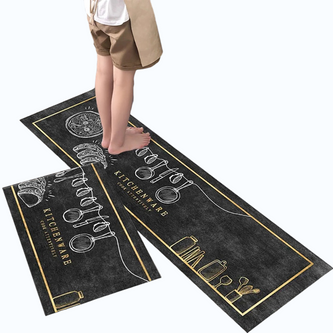 Absorbent Velvet Modern Kitchen Mat