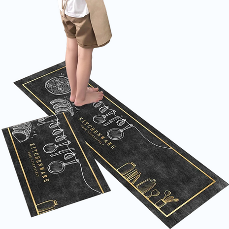 Absorbent Velvet Modern Kitchen Mat