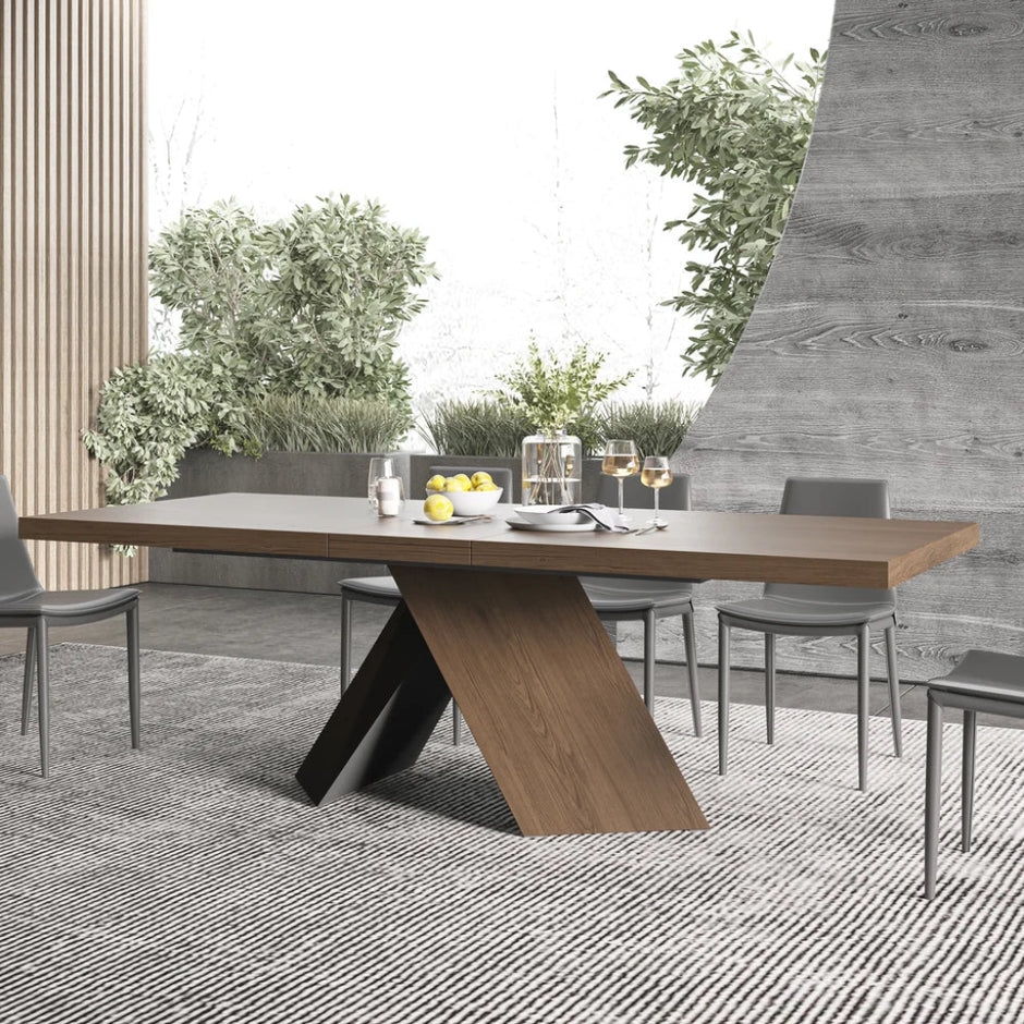 Rectangular Extendable Wooden Dining Table Set For 6