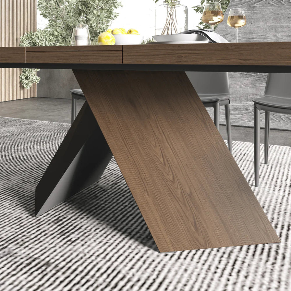 Rectangular Extendable Wooden Dining Table Set For 6