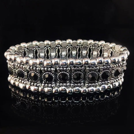 Black Stone Designer Beaded Bracelet / Ruchi