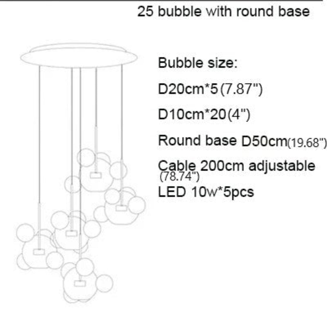 Bubble Shaped LED Glass Pendant Lighting / Ruchi