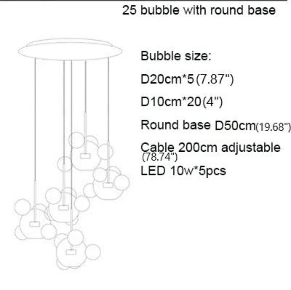 Bubble Shaped LED Glass Pendant Lighting / Ruchi