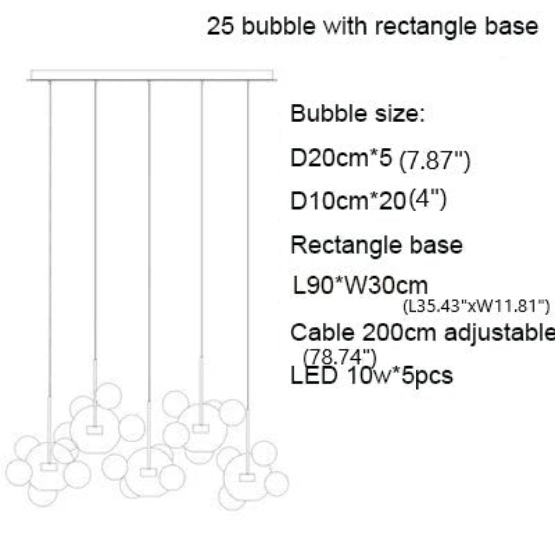 Clear Bubble LED Glass Pendant Lighting / Ruchi