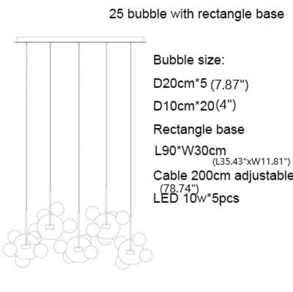 Clear Bubble LED Glass Pendant Lighting / Ruchi