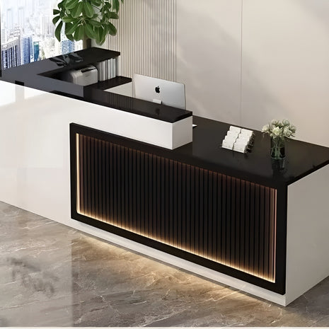 Modern Wooden LED Reception Desk / Ruchi