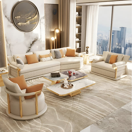 3 Piece Leather Sectional Sofa Set / Ruchi