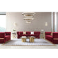 Minimalist Velvet Upholstered 3 Pcs Maroon Sofa Set / Ruchi