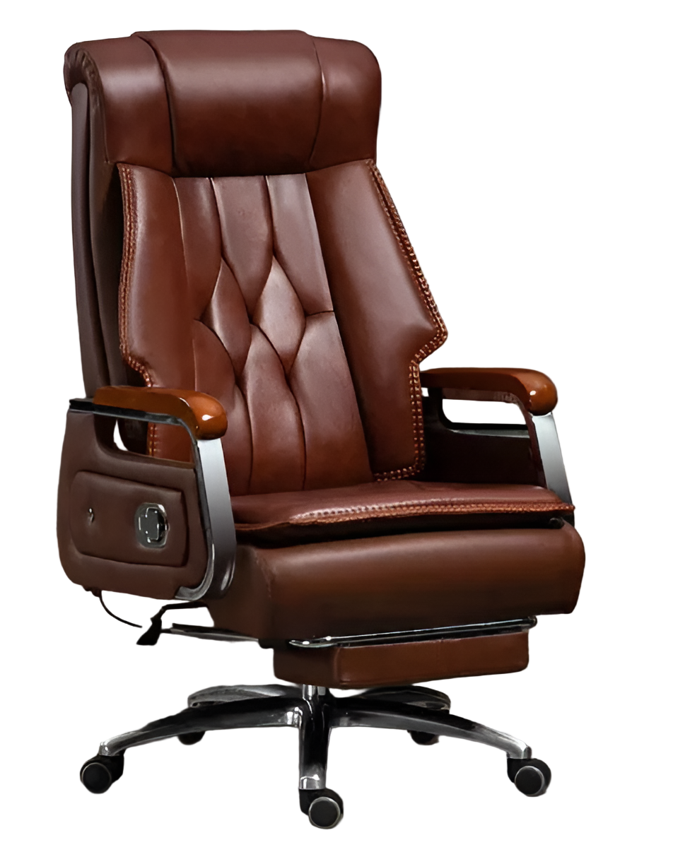 Ergonomic Reclining Leather Office Chair