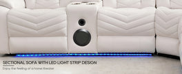 Multifunctional Electric Recliner LED Sectional Leather Sofa / Ruchi