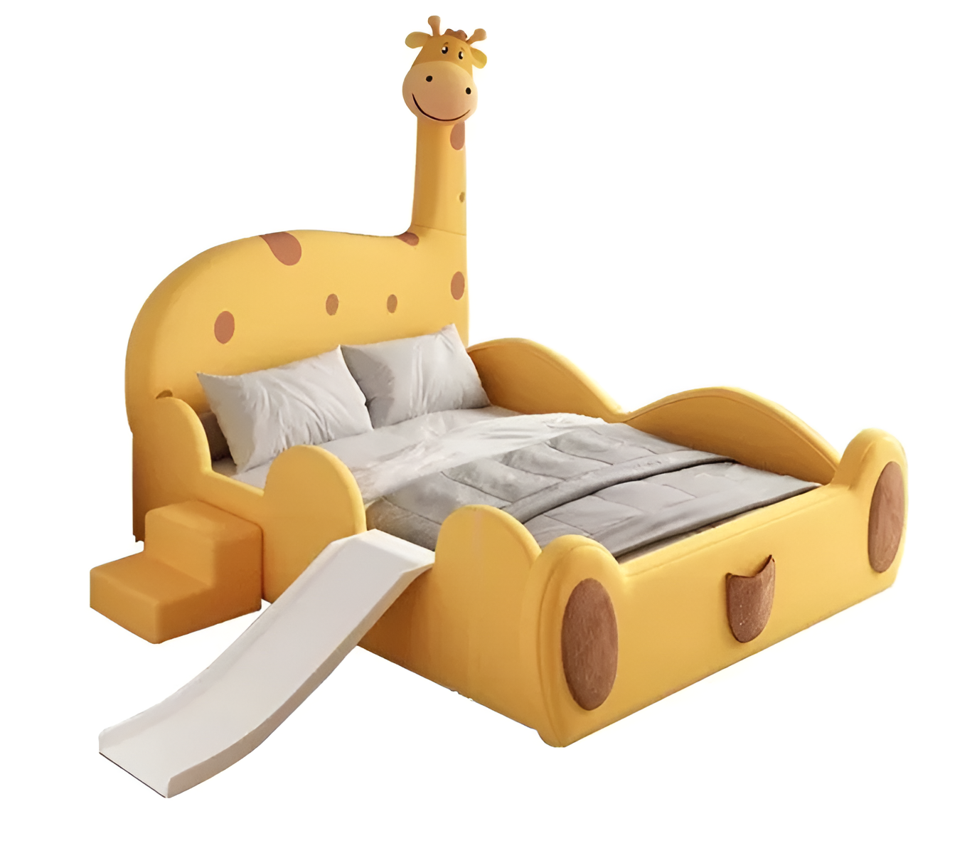 Giraffe Themed Velvet Leather Kids Bed / Ruchi