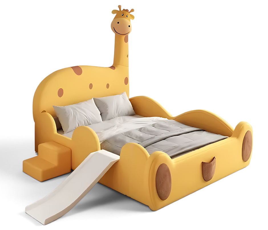 Giraffe Themed Velvet Leather Kids Bed / Ruchi