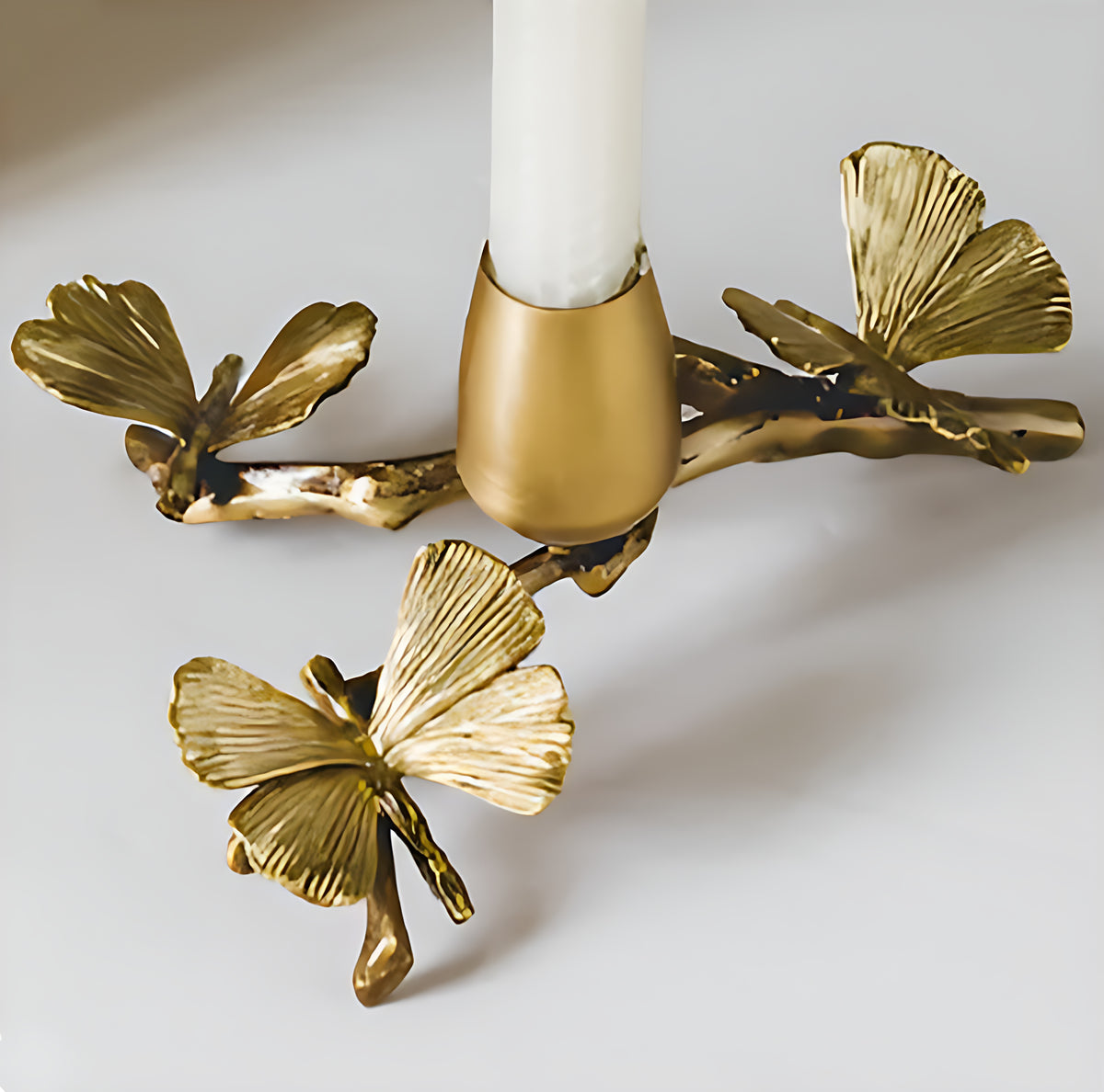 Nature Butterfly Design Brass Candle Holder / Ruchi