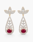 Chandelier Drop Design Cubic Zirconia Metal Earrings / Ruchi